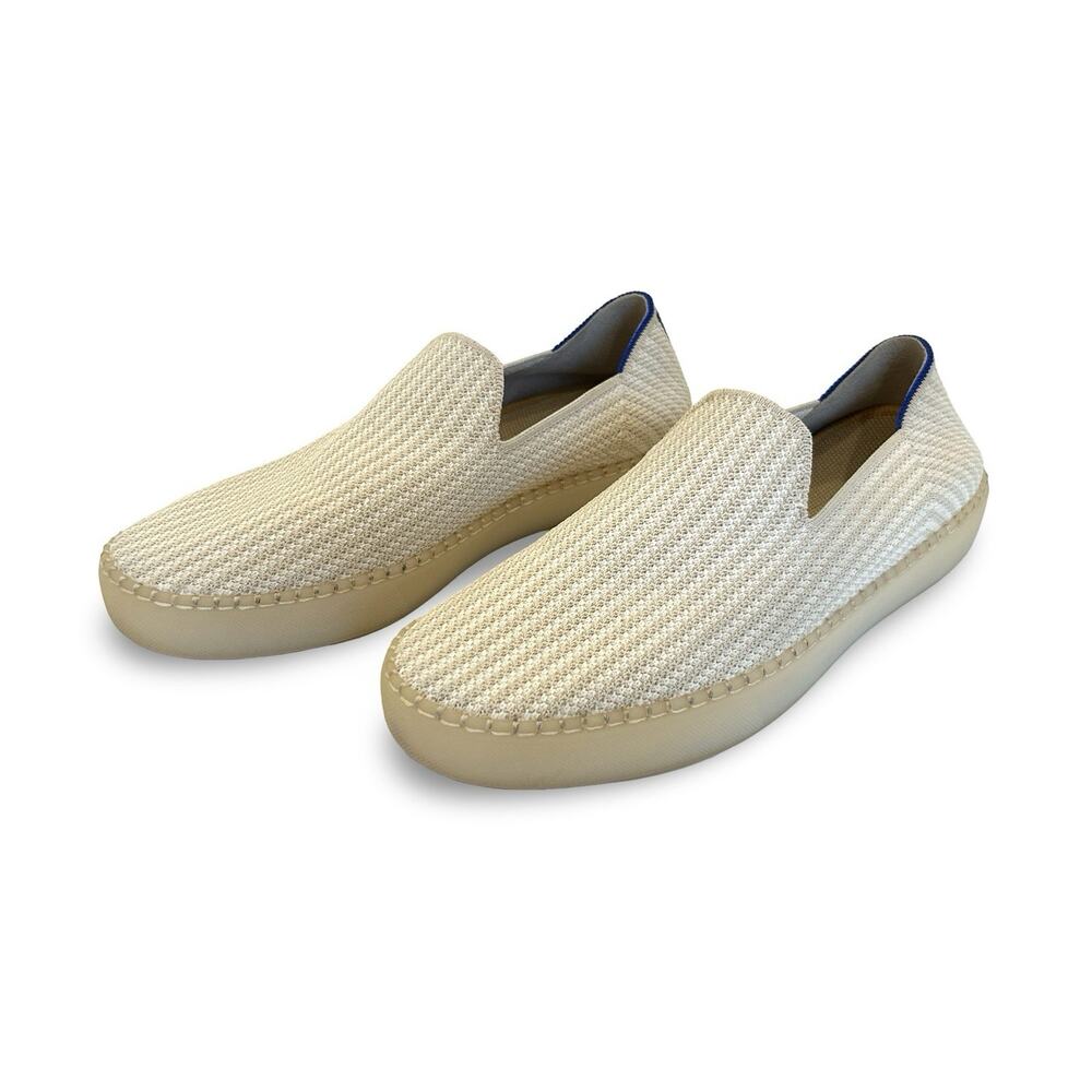 Rothys The Original Hemp Slip On Sneaker Womens Size 11 Ivory Coconut Stripe - Picture 3 of 7
